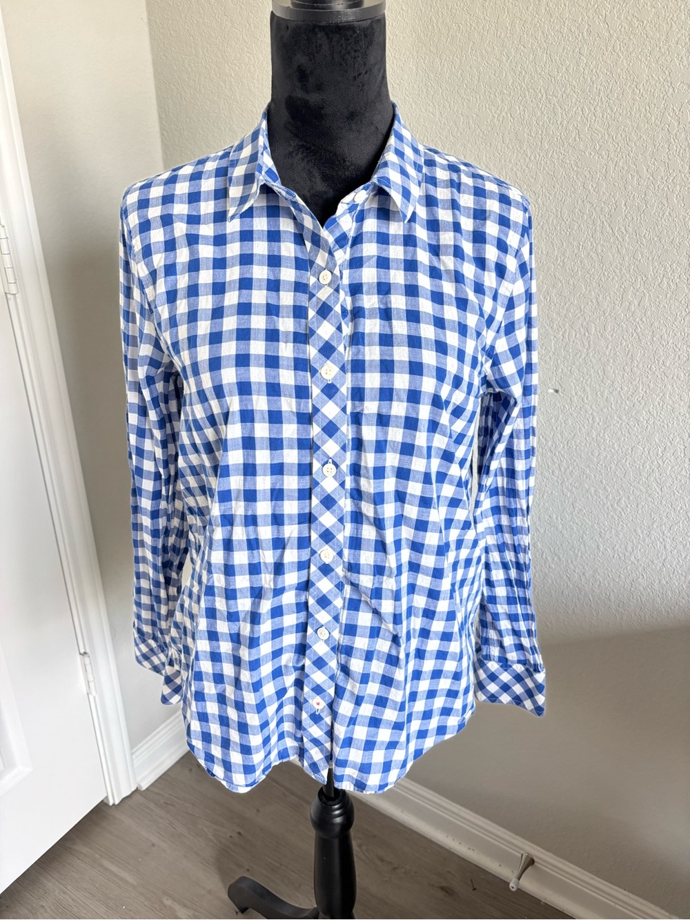 Vineyard Vines Relaxed Gingham Button Down Shirt Womens Blue White - Size 10